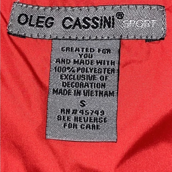 Oleg Cassini Sport Jacket Womens Size Small Red Zipper Pockets Windbreaker - Picture 8 of 8